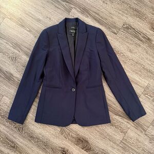 J. Crew Tollegno 1900 Italian Stretch Wool Parke Navy Blazer Size 4 Tall